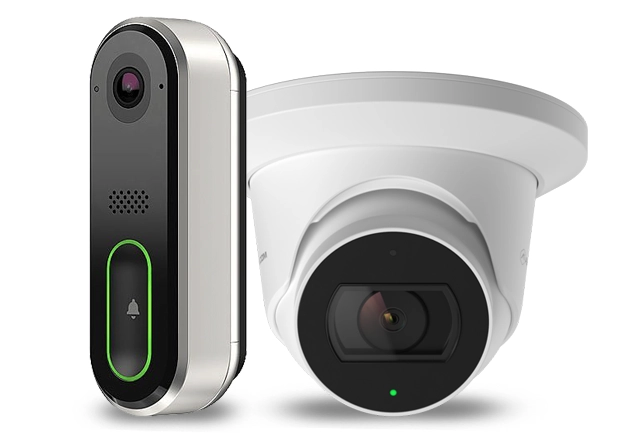Outdoor wired security cameras and video doorbell installation for homes and businesses in Whitby